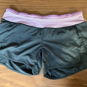 Lululemon Speed Up Shorts Size 8 Black/Purple Waistband
